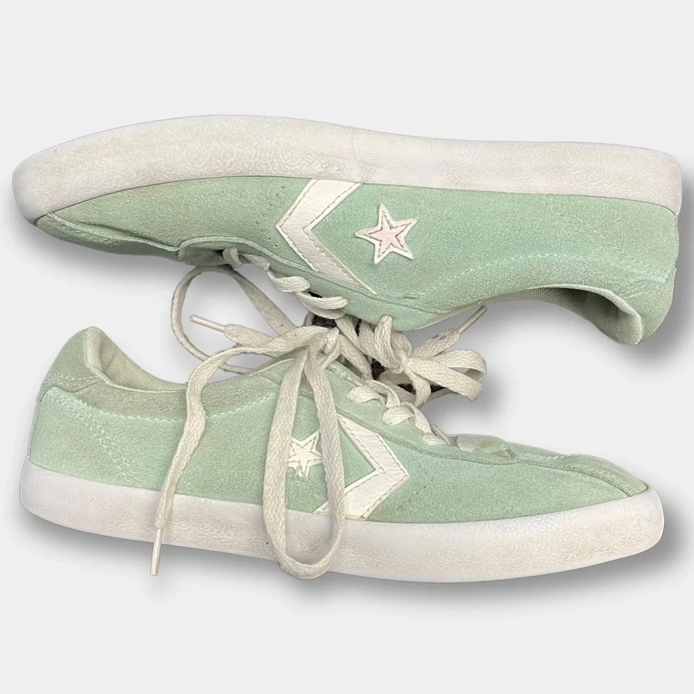 Converse Mint Green Suede Sneakers Girl's Junior Size 4